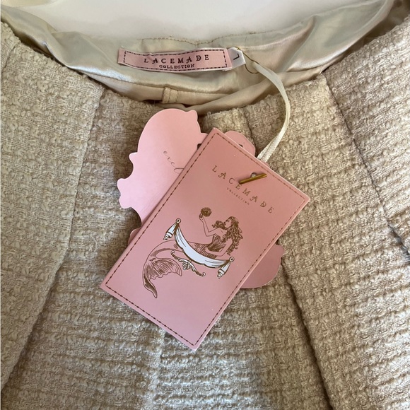 NWT $65 Lace Made Tweed Pleated High Waisted Mini Skirt Sz L - Picture 4 of 5